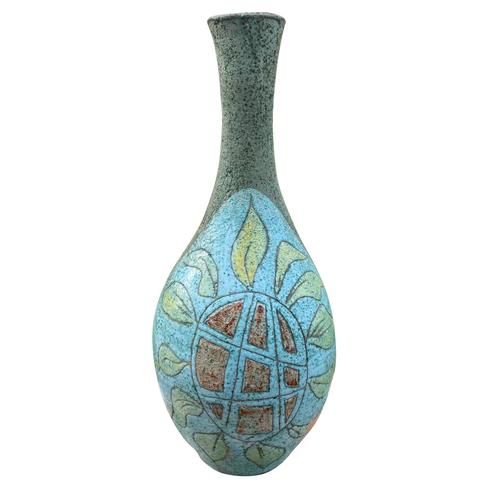 Ceramic Vase by Gilbert Valentin / Les Archanges, Vallauris, France, 1960s