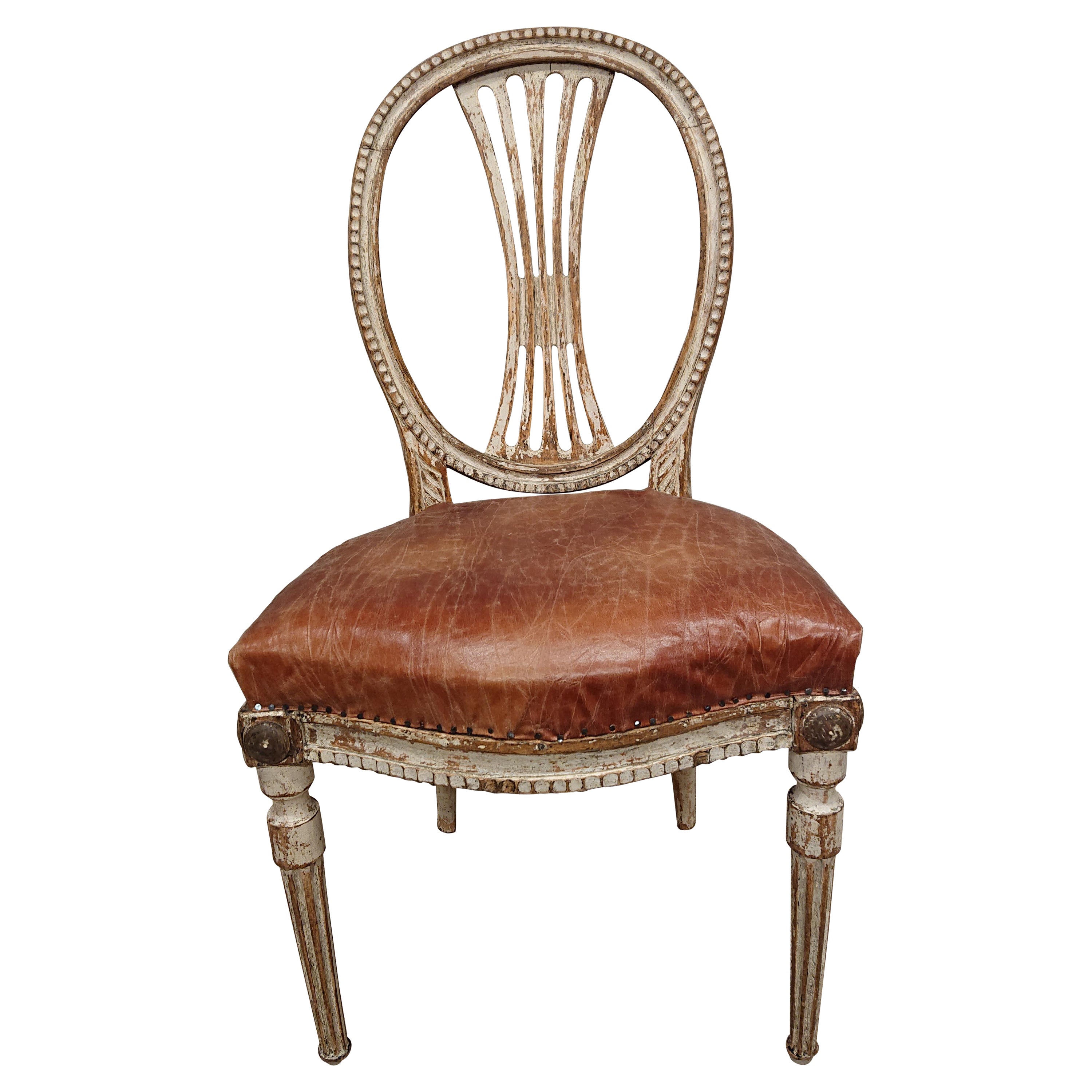 19th Century Swedish Gustavian Chair from Lindome with Original Paint