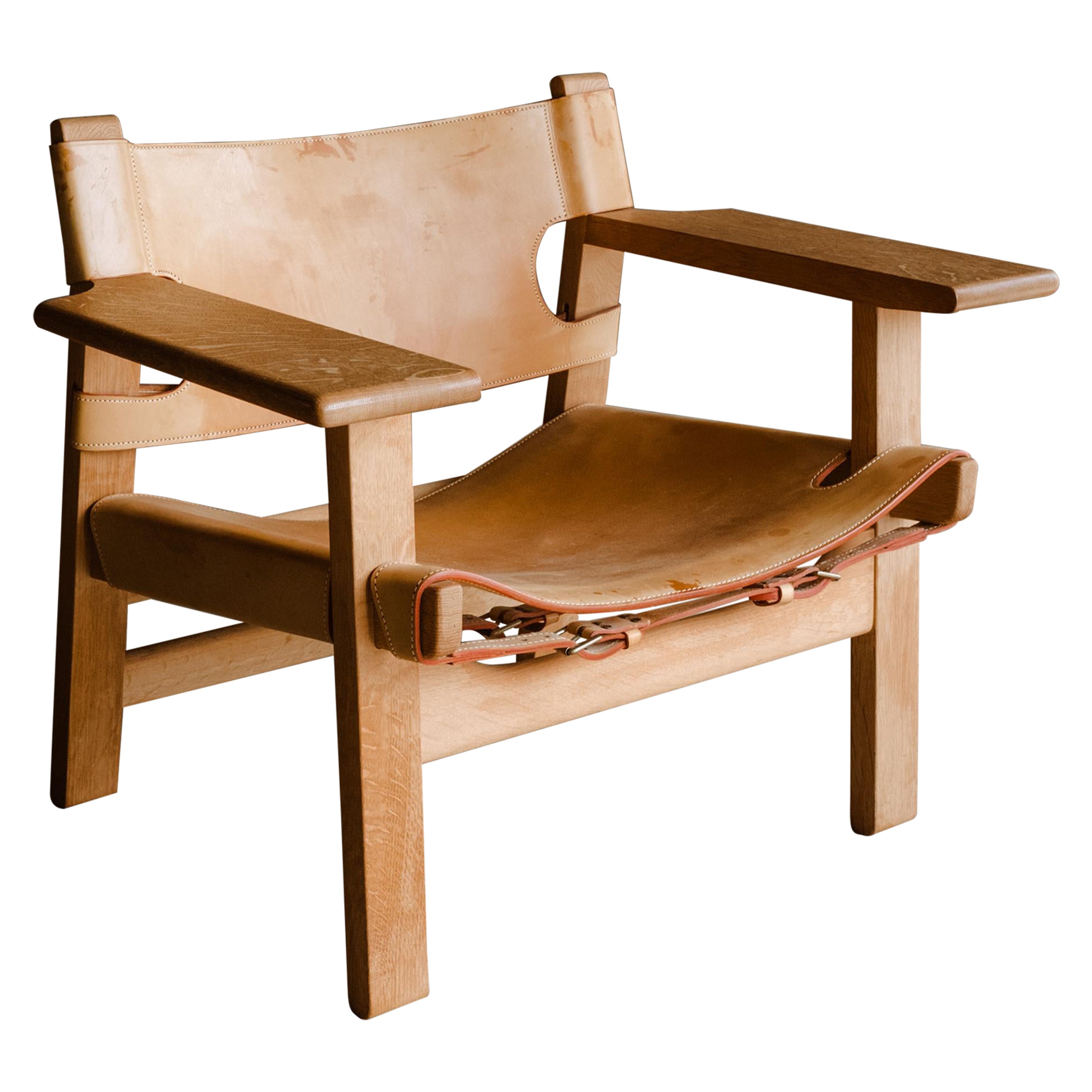 Vintage Spanish Chair Designed by Børge Mogensen, Denmark 1970s For Sale