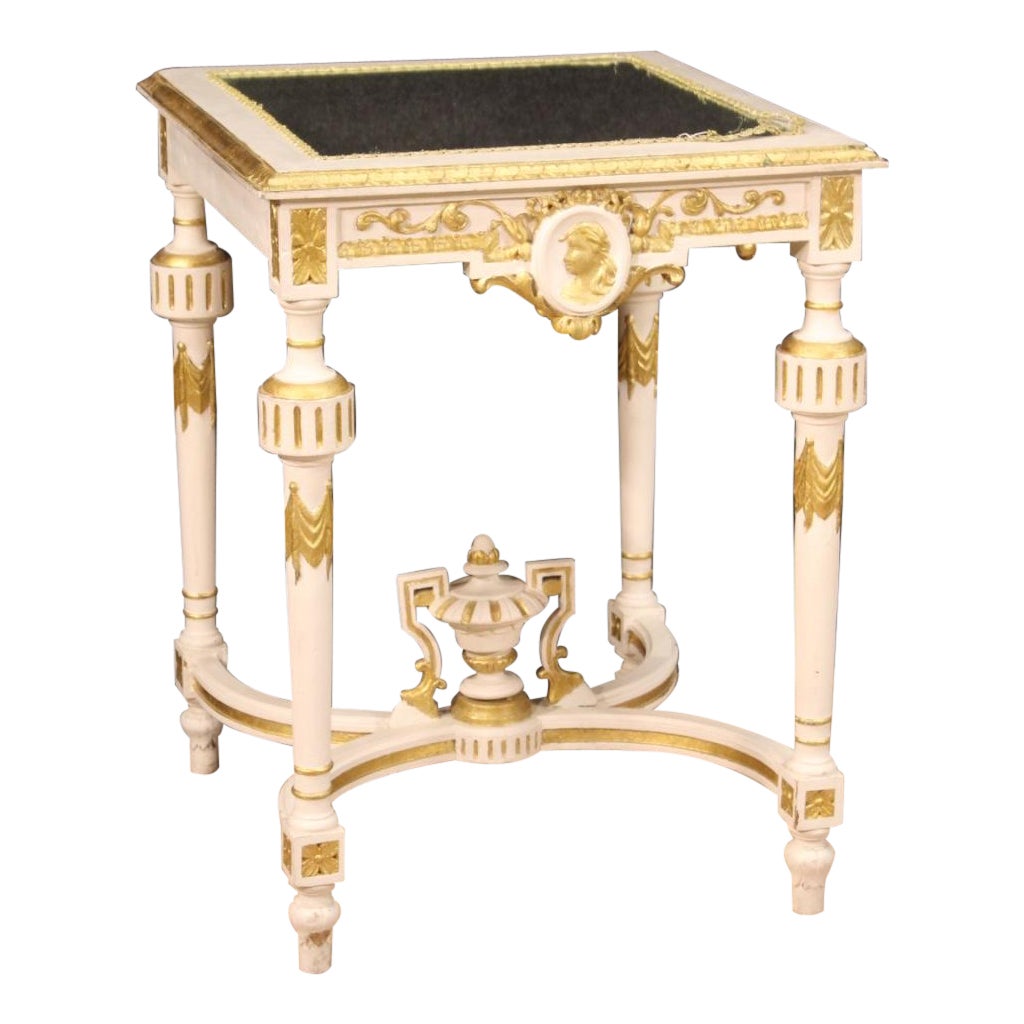 20th Century Lacquered Painted Wood Italian Louis XVI Style Side Table, 1940