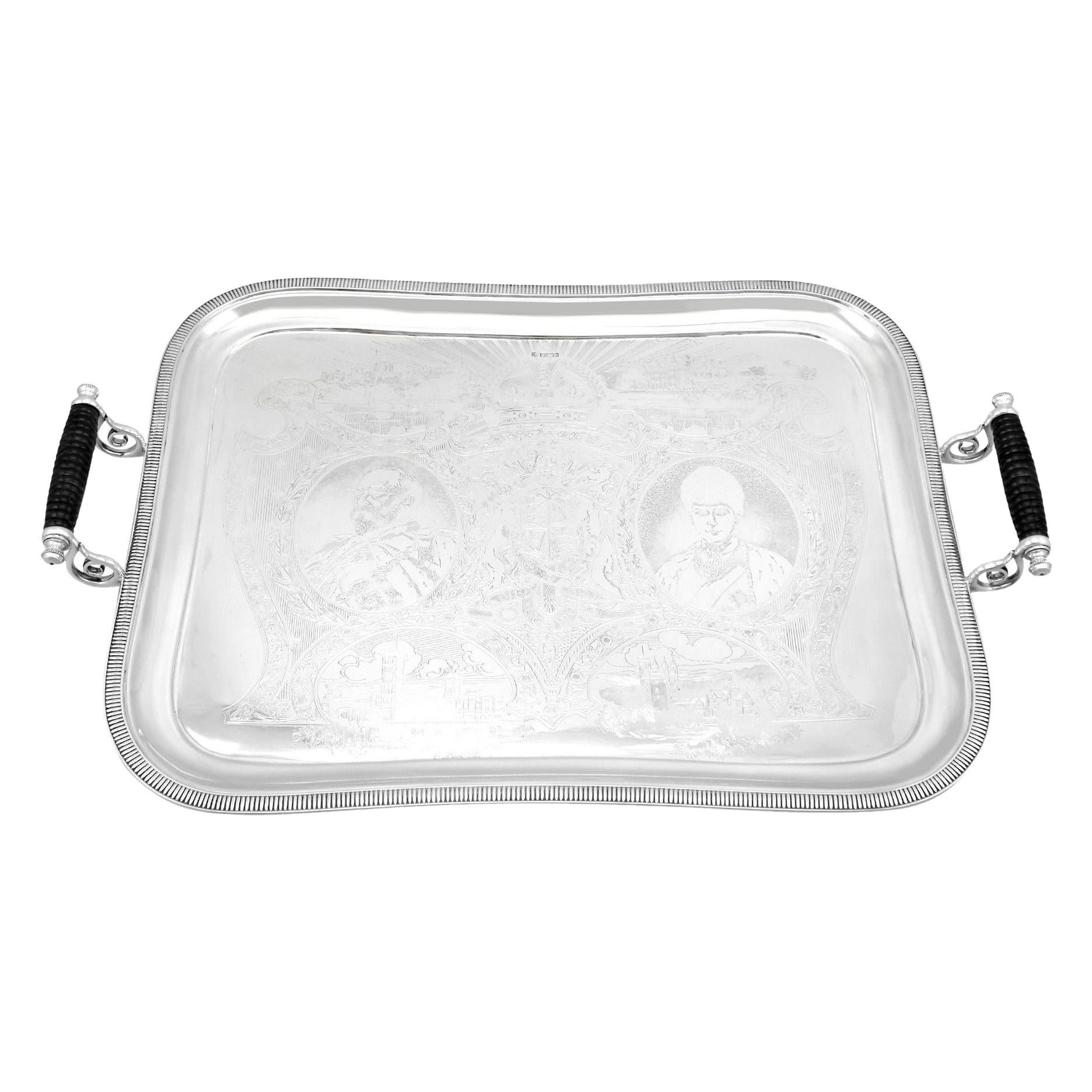 Edwardianisches Gedenktablett aus Sterling Silber im Angebot
