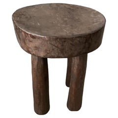 Andrianna Shamaris Mahogany Wood African Side Table or Stool