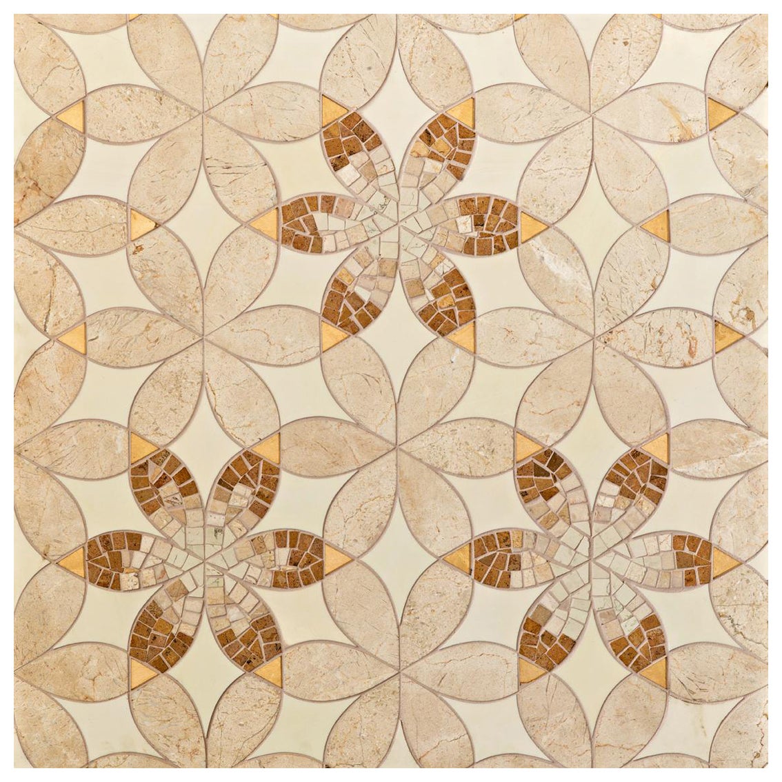 Floor Waterjet Cut Marble Tiles Available in Different Marbles Combination  For Sale