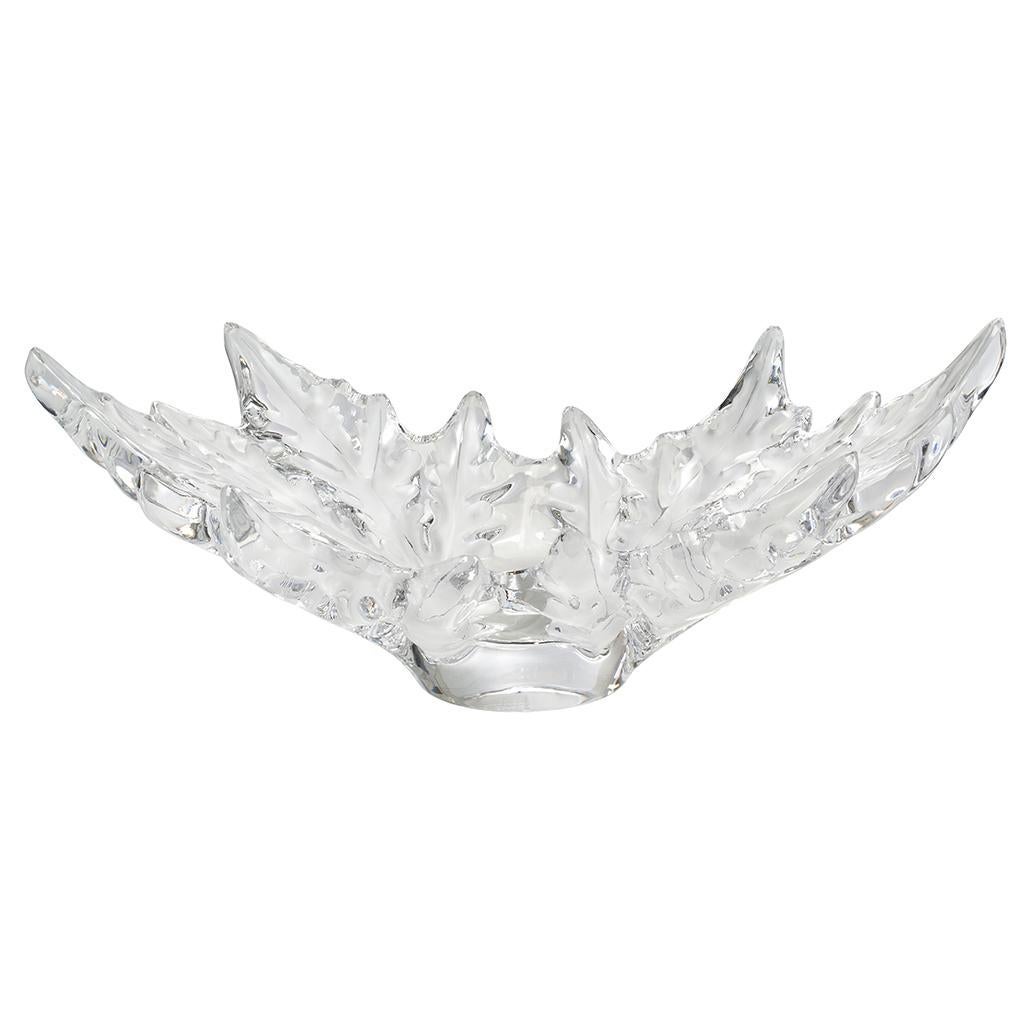 Vintage French Lalique Champs-Elysee Leaf Form Centerpiece Crystal Bowl