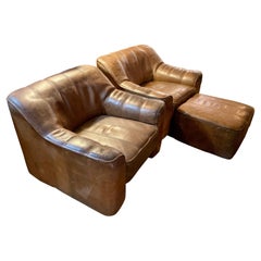 Pair of Mid-Century Modern De Sede Lounge Chairs