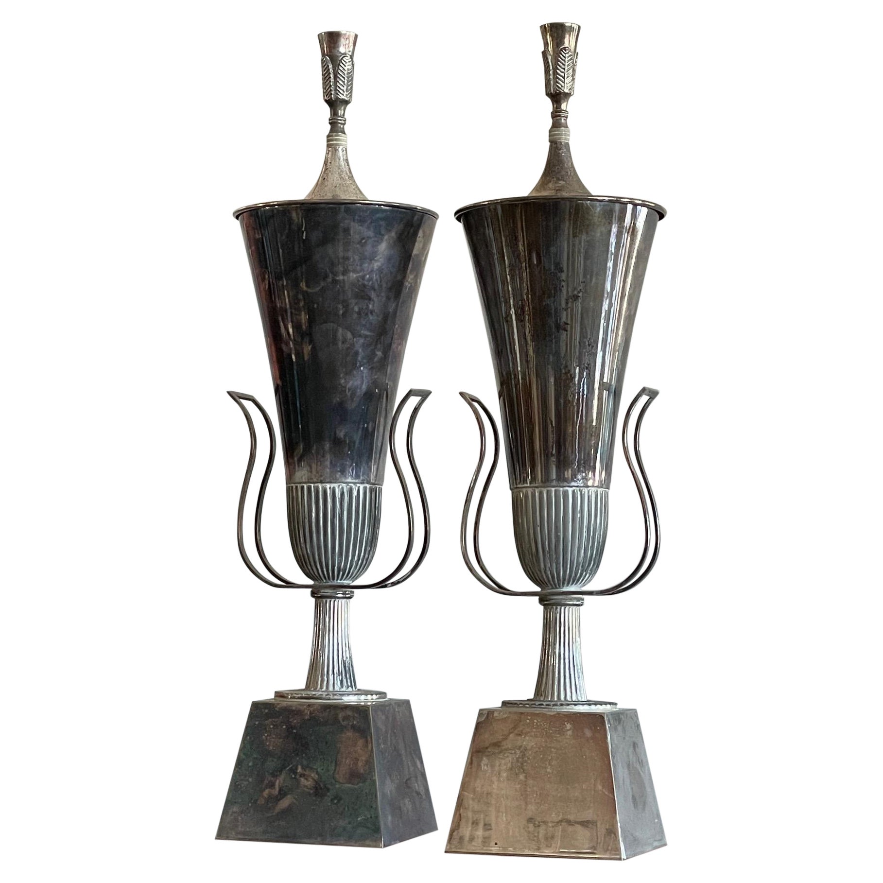 Pair of Tommi Parzinger Urn Lamps
