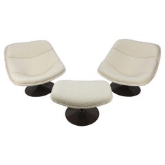 Mid Century F557 Lounge Chair Set by Pierre Paulin for Artifort, 1960s