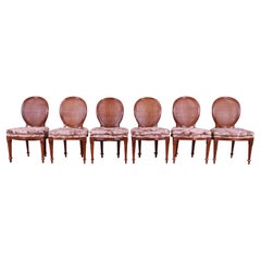 John Widdicomb French Regency Walnut and Cane Dining Chairs, Set of Six