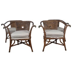 Bamboo Armchairs Set of 4