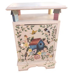 Vintage Hand Painted Cabinet Stand, Circa 1970s