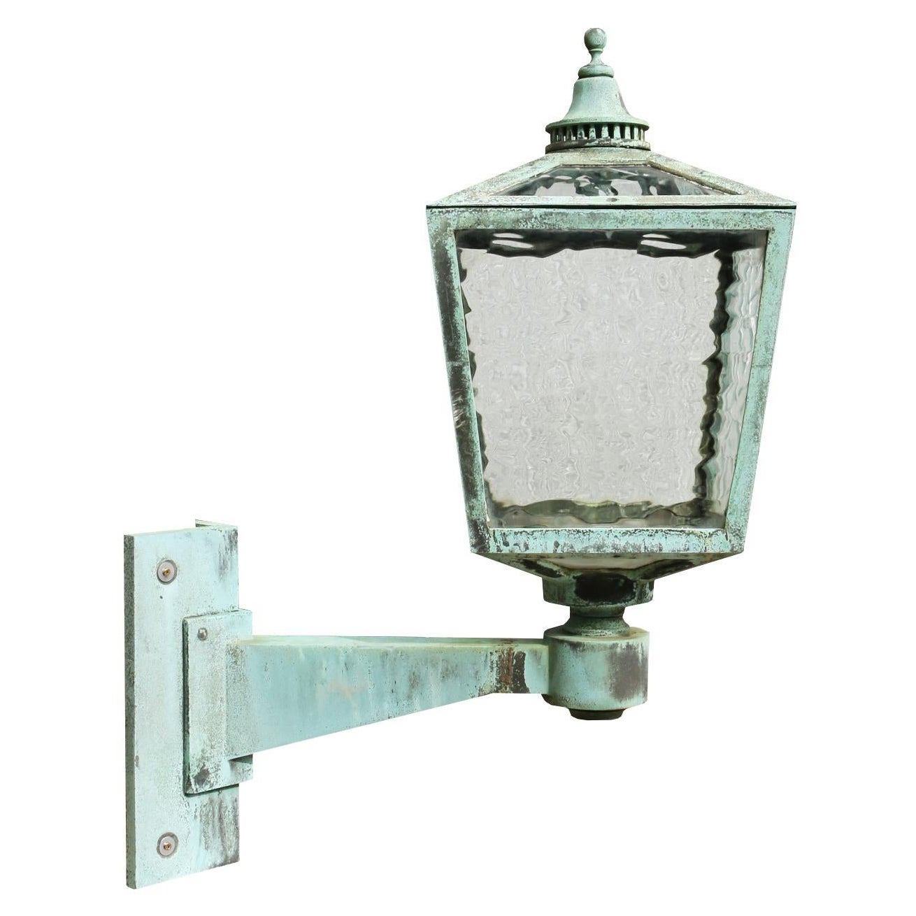 Large Antique Bronze Exterior Wall Light For Sale