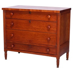 Antique Sheraton Cherry Blanket Chest, Circa 1830’s