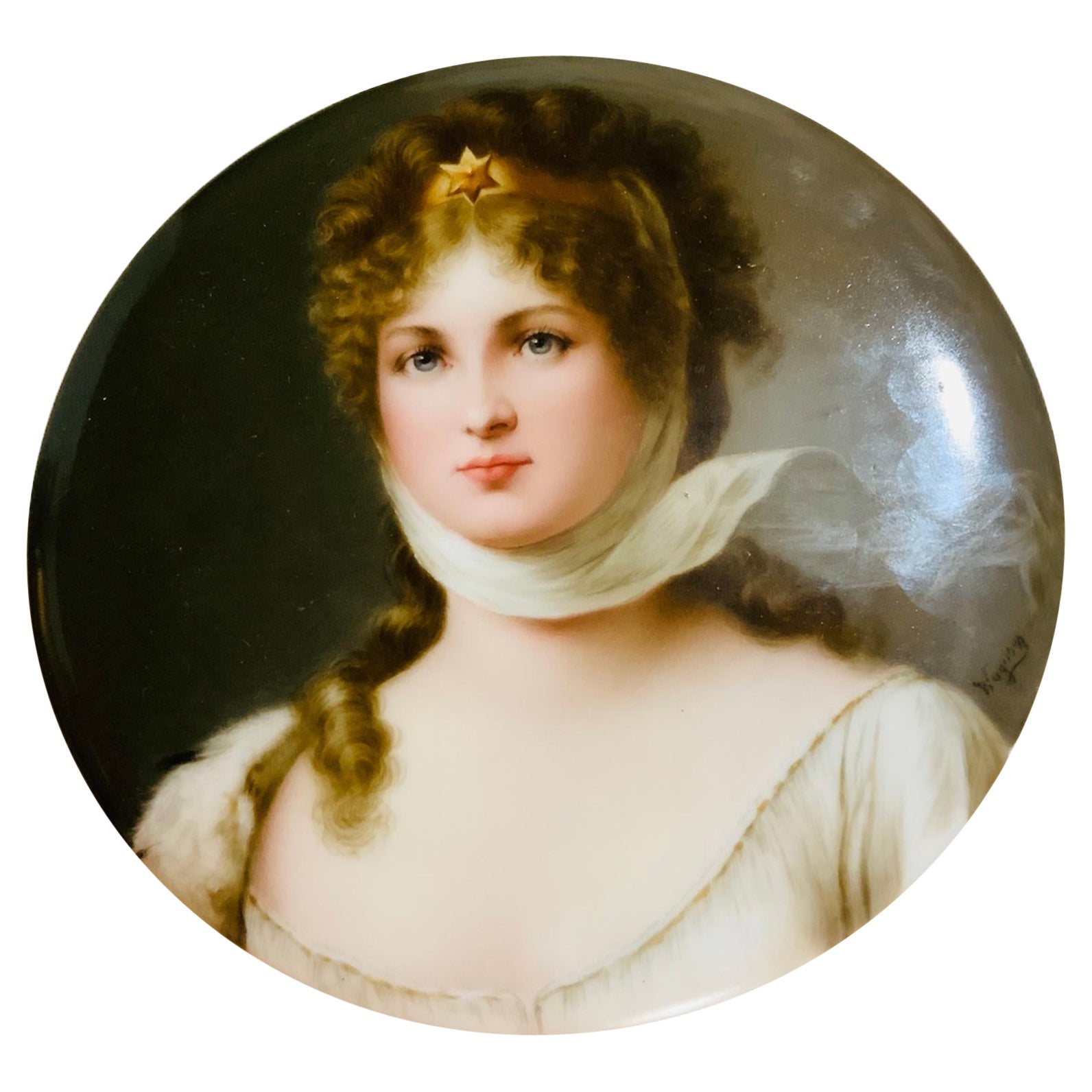 C.M.Hutschenreuther Hand Painted Porcelain Plaque of Queen Louise of Prussia For Sale