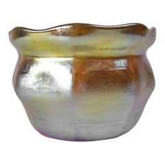 Louis Comfort Tiffany Favrile Art Glass Cinched Cabinet Vase, LCT circa 1919