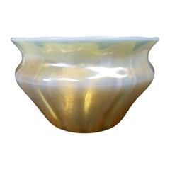 Louis Comfort Tiffany Favrile Art Glass Decorated Opal Bowl, LCT circa 1915