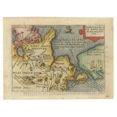 Antique Rare Miniature Map of Tartary, California and Japan, ca. 1655