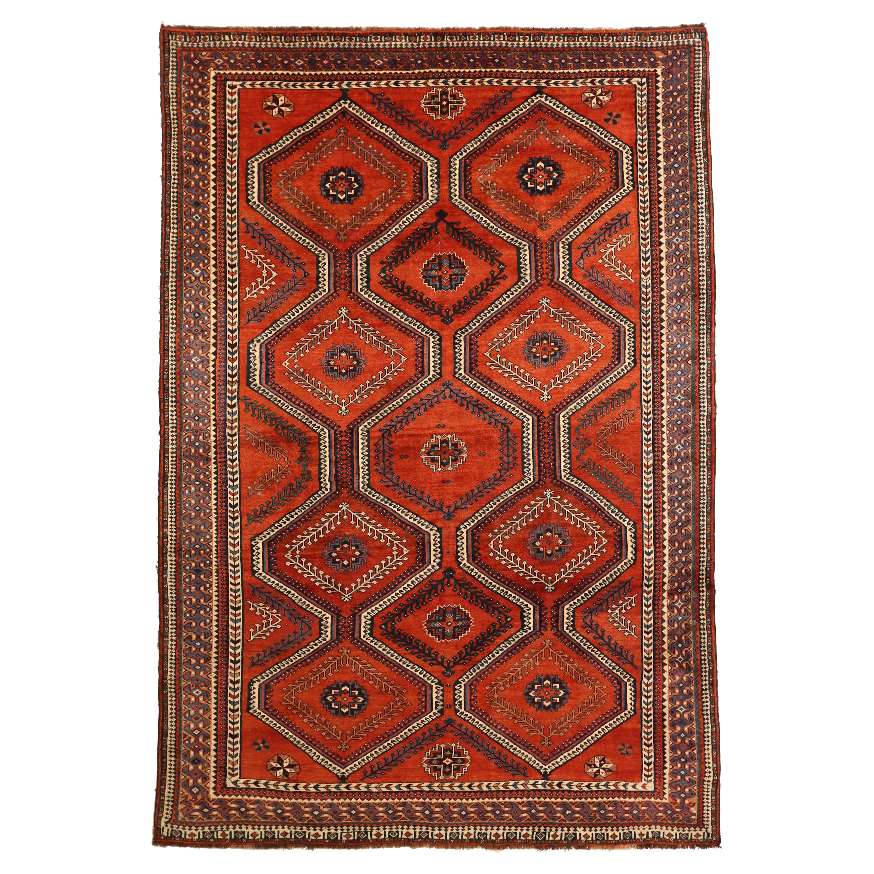 Vintage Persian Area Rug Shiraz Design