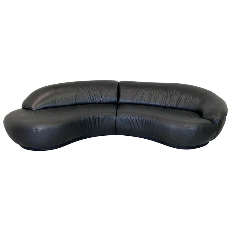 Milo Baughman Style Serpentine Sectional Sofa, Thayer Coggin For Sale
