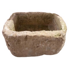 Vintage 1950s Spanish Hand Carved Stone Trough