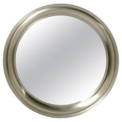 Beautiful Round Heavy 1960s Nickel Narcisso Mirror by Sergio Mazza for Artemide