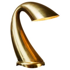 Curved Brass Desk Lamp