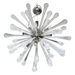 Seedy Clear Bubble Teardrop Murano Glass Sputnik Chandelier