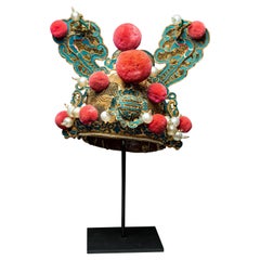 Vintage Chinese Opera Theatre Headdress, Early 20th Century