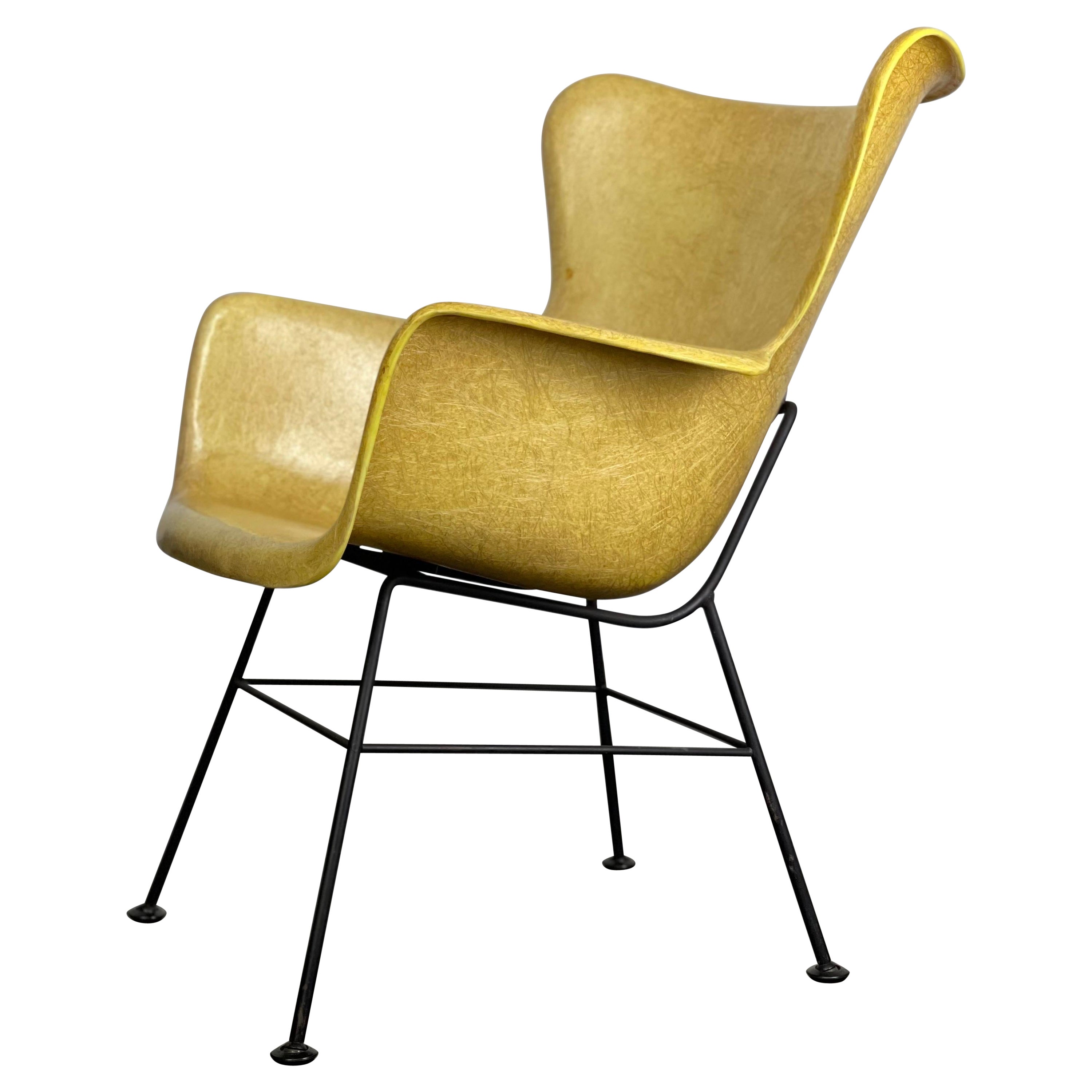 Mid-Century Modern Sculptural Lounge Chair by Lawrence Peabody for Selig Labeled
