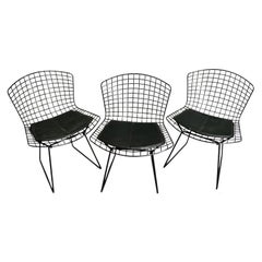 Harry Bertoïa 3 Black Chairs "Wire"