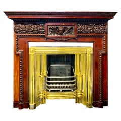 Used 19th Century Carved Walnut Fireplace Surround