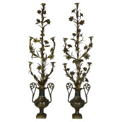 Large 19th Century French Gilt Tole Candelabra