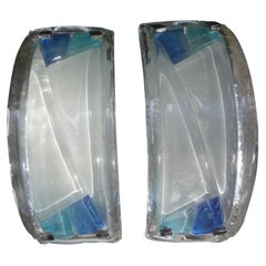 Coppia di lampade cubiste di Murano della metà del secolo scorso