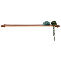Extra lange Wandgarderobe oder -regal aus Teakholz aus der Mitte des Jahrhunderts mit Lamellen
