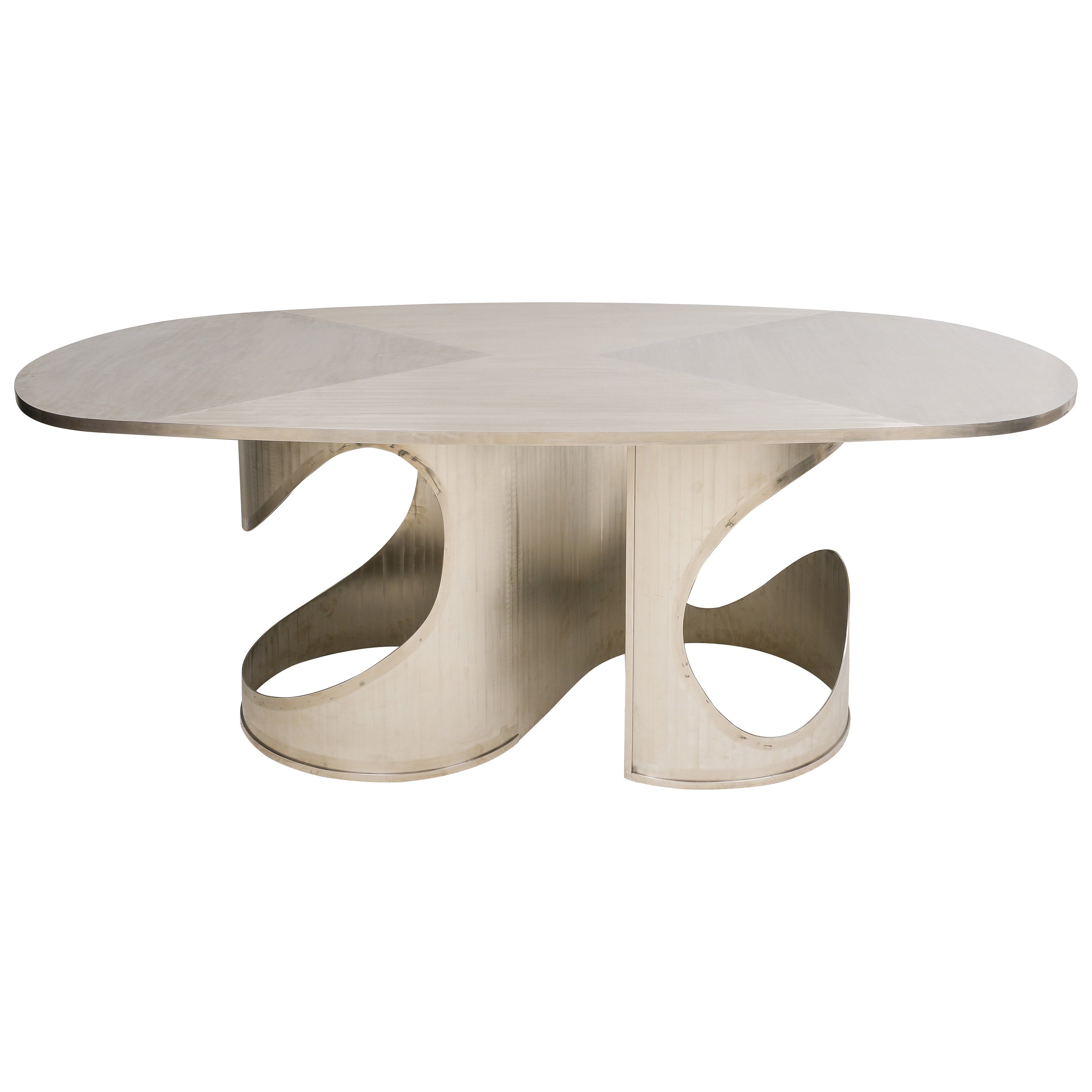 Sculptural Stainless Steel Table in the Manner of Maria Pergay