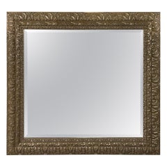 French Regency Style Mirror in Silver/Champagne Tone with Beveled Glass