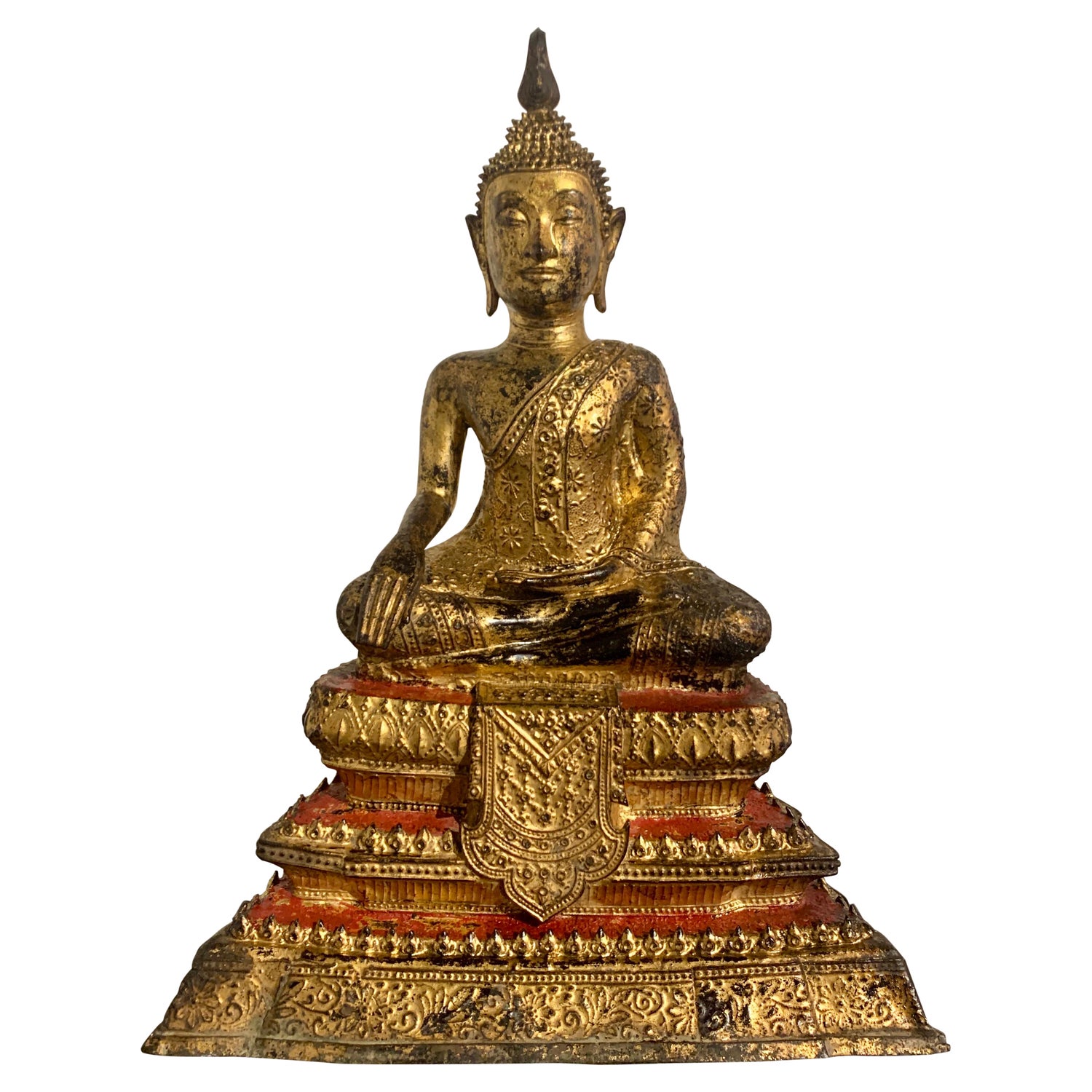 Antique Late 19th Century Gilded Thai Buddha Bronze Statue For Sale at  1stDibs | thai bronze buddha, antique thai buddha statue, thai bronzes