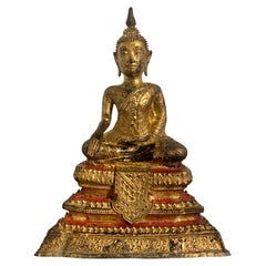 Thai Gilt Bronze Buddha Marvijaya, Rattanakosin Period, 19th Century, Thailand