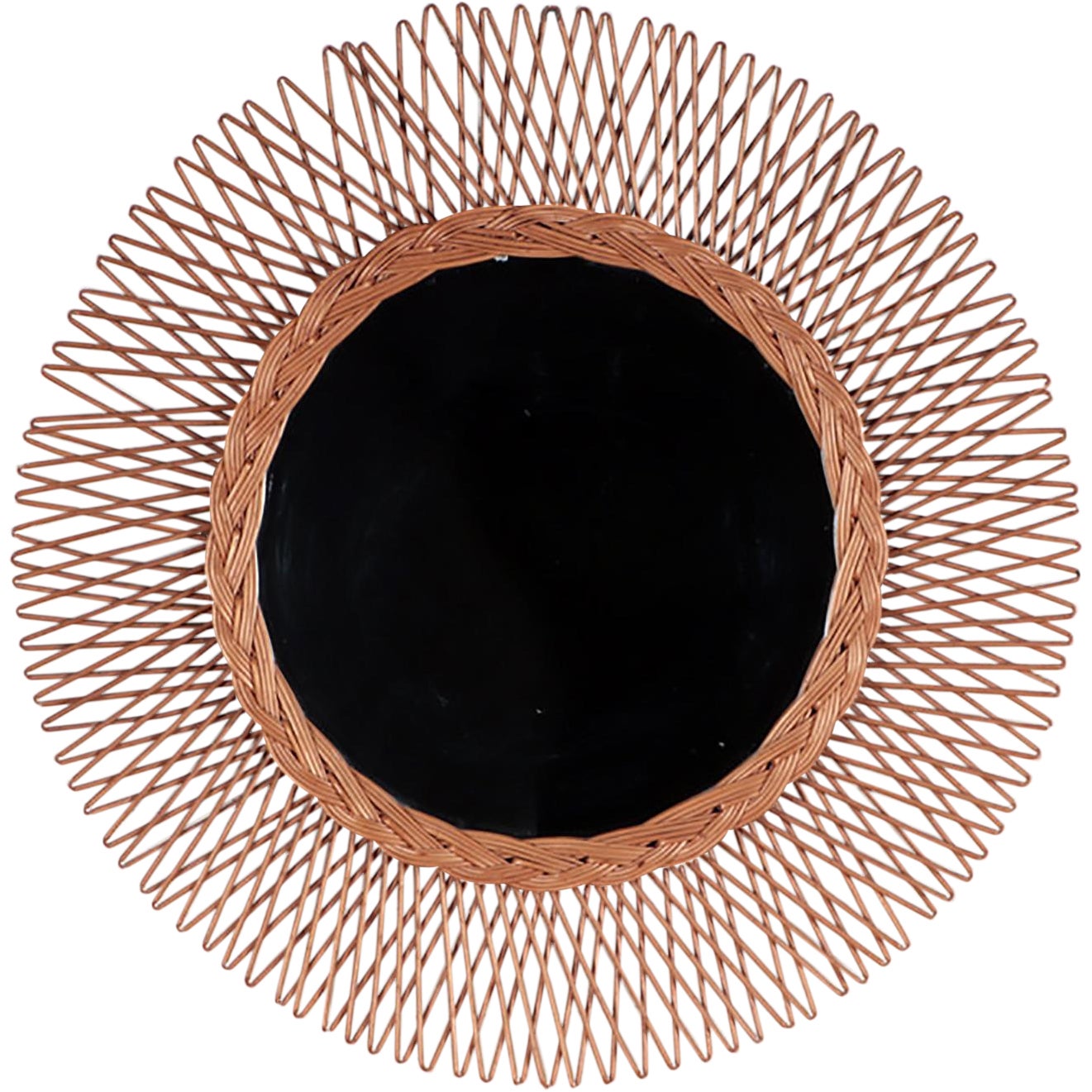 Vintage Rattan Mirror at 1stDibs