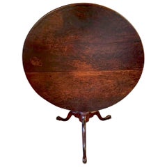 Antique Queen Anne Mahogany Tripod Table Tilt Top