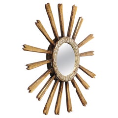 Reclaimed Antique Giltwood Fragment Sunburst Mirror