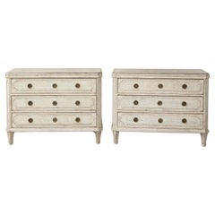 Antique Gustavian Style Chests of Drawers, a Pair