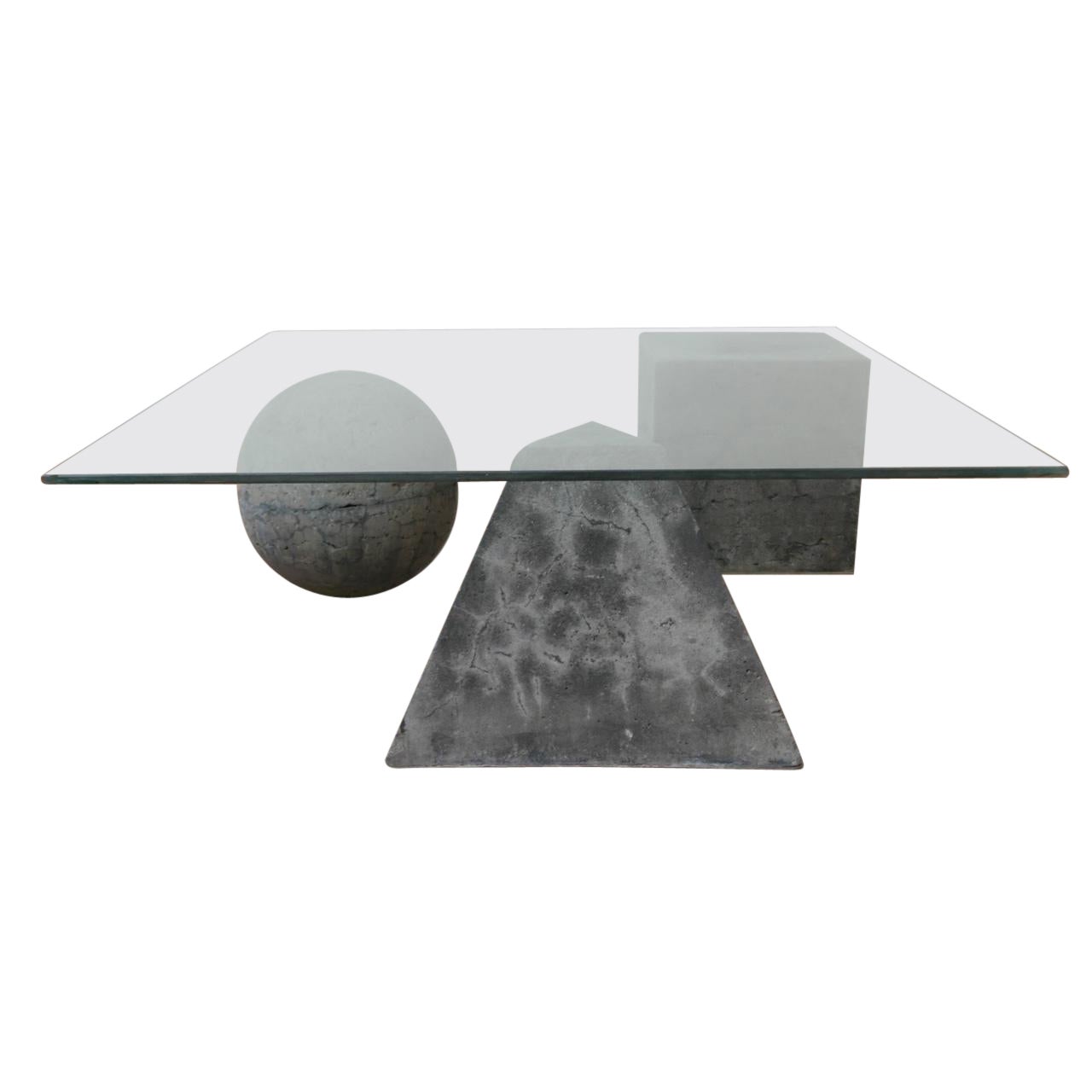 Italian Concrete Mid-Century Vignelli Style Coffee Table For Sale
