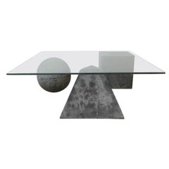 Italian Concrete Mid-Century Vignelli Style Coffee Table