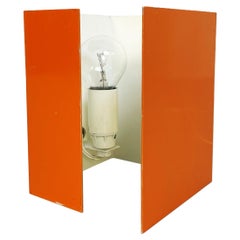 Italian Mid-Century Modern Orange Sheet Metal Table Lamp, 1970s