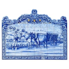 The Countryside Hand Painted Tile Mural, Portuguese Ceramic Wall Tiles Azulejos