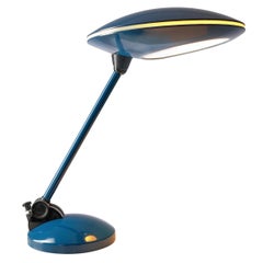 Italian Postmodern Table Lamp in Blue Metal