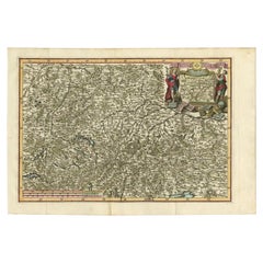 Carte ancienne très détaillée de la province jésuite de Bavière, Allemagne, c.1700