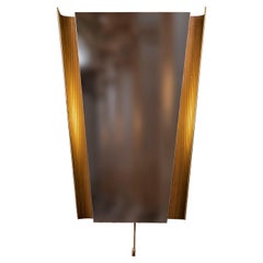 Midcentury Steel and Mirror Wall Light