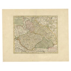 Antique Map of Bohemia in the Present-Day Chech Repubic, 1730