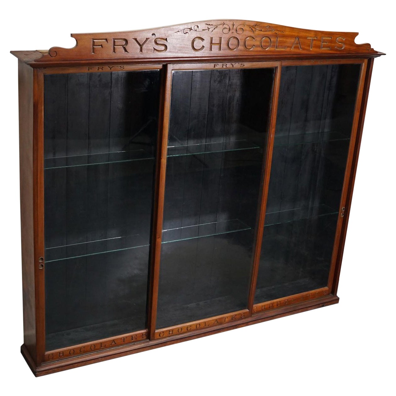 Fry's Chocolates Mahogany Shop Display Cabinet or Vitrine, Late 19th Century